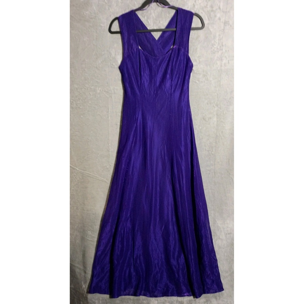 Vintage‎ 90s All That Jazz Purple Iridescent/Metallic Maxi Formal Dress Sz 7/8